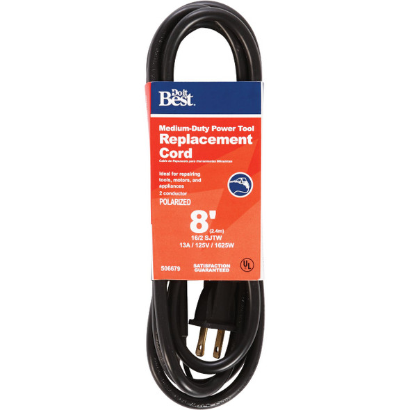 Do it Best 8 Ft. 16/2 13A Medium-Duty Power Tool Replacement Cord Do it Best 8 Ft. 16/2 13A Medium-Duty Power Tool Replacement Cord