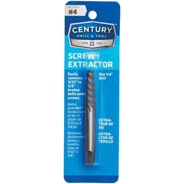 Century Drill & Tool #4 Spiral Flute Screw Extractor 73404