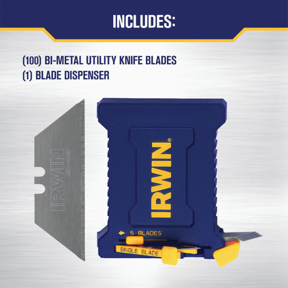 Irwin Blue Blade 2-Point 2-3/8 In. Utility Knife Blade (100-Pack)