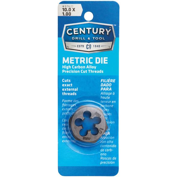 Century Drill & Tool 10.0x1.00 NPT 1 In. Across Flats Hexagon Pipe Die 97621