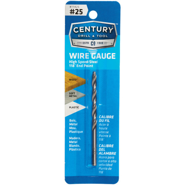 Century Drill & Tool Number 25 HSS Brite Drill Bit 11425