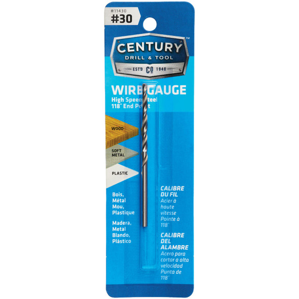 Century Drill & Tool Number 30 HSS Brite Drill Bit 11430 Century Drill & Tool Number 30 HSS Brite Drill Bit 11430