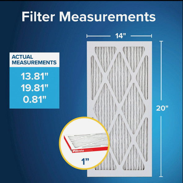 Filtrete 14 In. x 20 In. x 1 In. 1000/1085 MPR Allergen Defense Furnace Filter, MERV 11