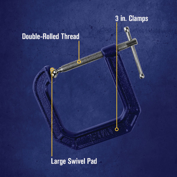 Irwin Quick-Grip 3 In. x 4-1/2 In. Deep Throat C-Clamp