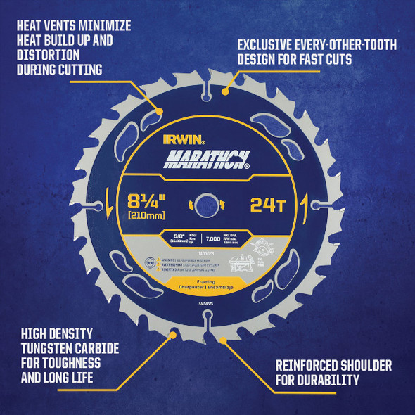 Irwin Marathon 8-1-4 In. 24-Tooth General Purpose Circular Saw Blade 14050ZR 340421