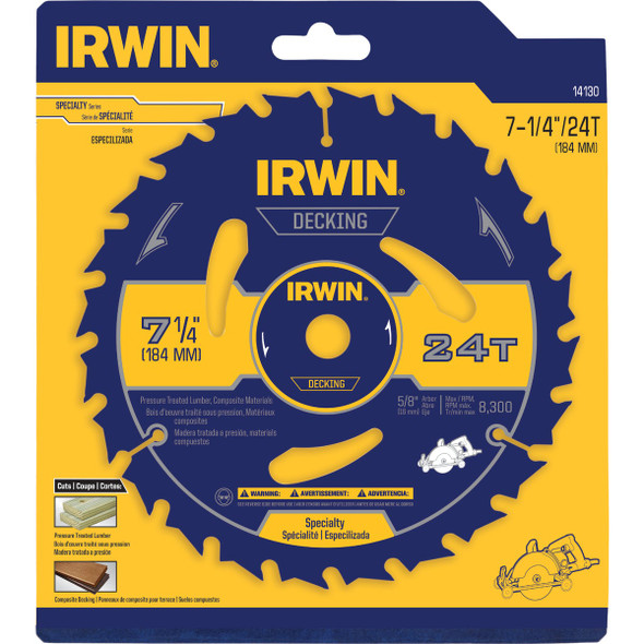 Irwin Marathon 7-1-4 In. 24-Tooth Composite Decking Circular Saw Blade 14130 340464