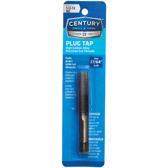 Century Drill & Tool 1/2-13 Carbon Steel National Coarse Tap-Plug 95111