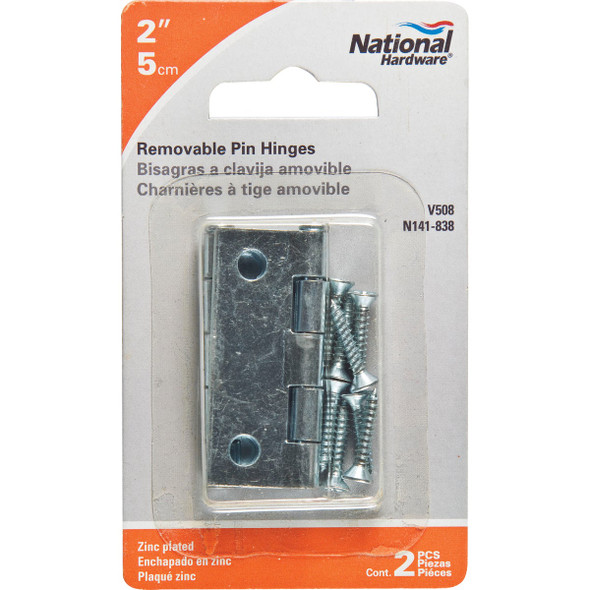 National Hardware 2 In. Zinc Loose-Pin Narrow Hinge (2-Pack) N141-838 229327