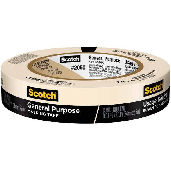 Scotch 0.94 x 60.1 Yd. General Purpose Painting Masking Tape 2050-24A