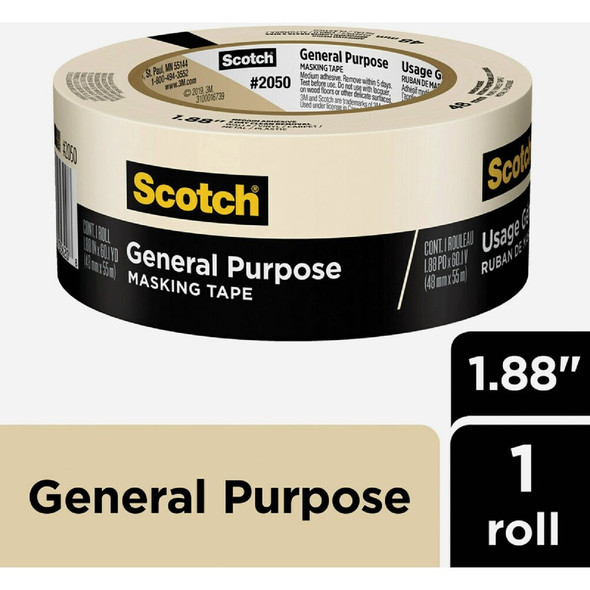 Scotch 1.88 x 60.1 Yd. General Purpose Painting Masking Tape 2050-48A 772429
