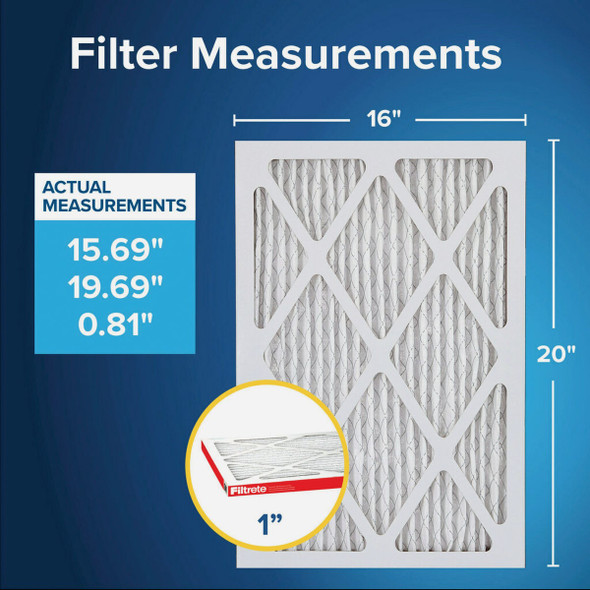 Filtrete 16 In. x 20 In. x 1 In. 1000/1085 MPR Allergen Defense Furnace Filter, MERV 11
