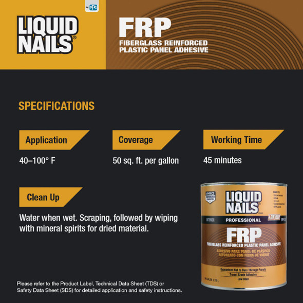 LIQUID NAILS 3.5 Gal. FRP Panel Adhesive FRP310-3.5GAL 281522