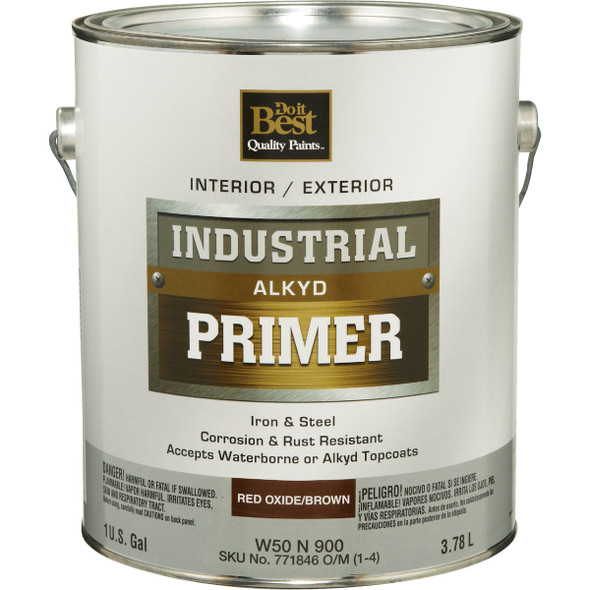 Do it Best Alkyd Industrial Primer, Red Oxide/Brown, 1 Gal. W50N00900-16