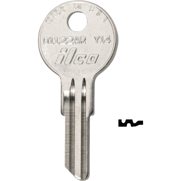 ILCO Yale Nickel Plated House Key, Y14 / O1122AR (10-Pack) IAL2830218B