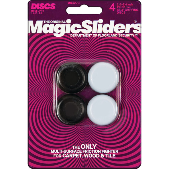 Magic Sliders 1-1/8 In. Round Grip Tip Furniture Glide,(4-Pack) 04273