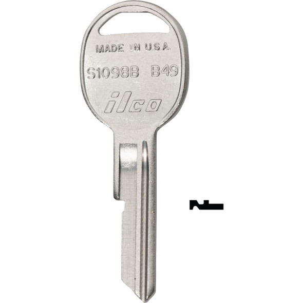 ILCO GM Nickel Plated Automotive Key, B49 / S1098B (10-Pack) IAL3283101B