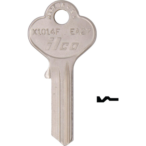 ILCO Eagle Lock Nickel Plated General Use Key, X1014F (10-Pack) IAL3908300B