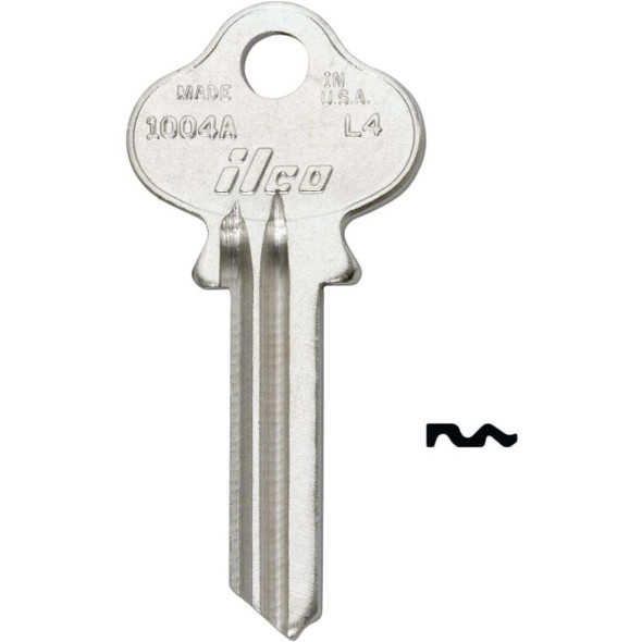 ILCO Lockwood Nickel Plated House Key, L1 / 1004 (10-Pack) IAL3704800B