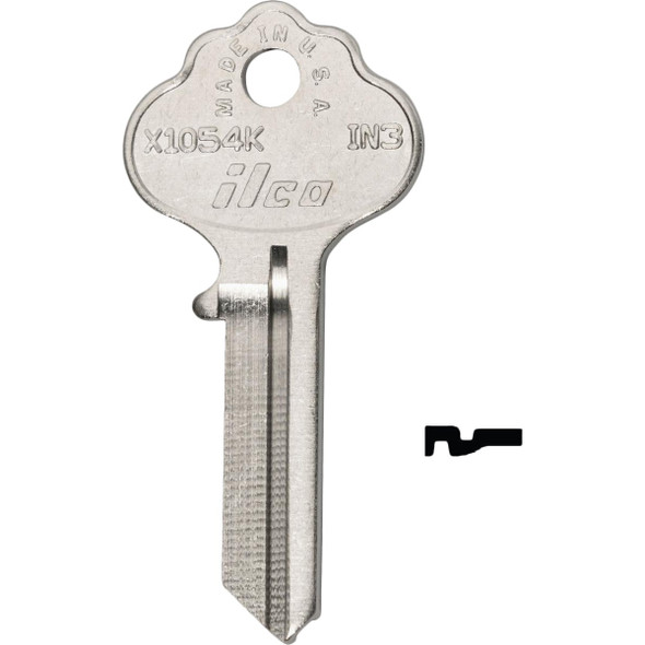 ILCO Nickel Plated File Cabinet Key IN3 / X1054K (10-Pack) IAL5789102B