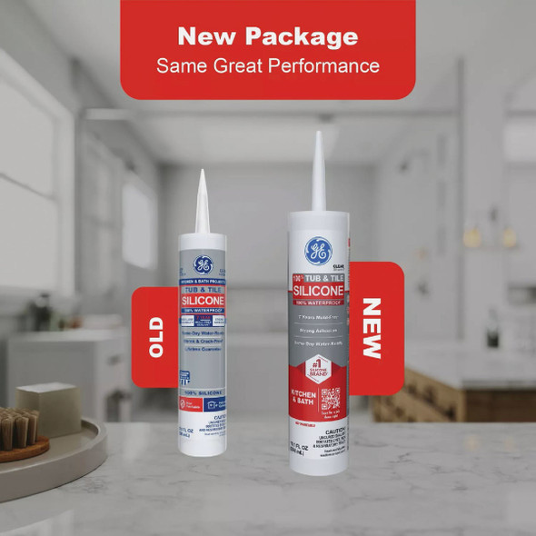 GE Silicone 1 Tub & Tile, White, 10.1  Oz. Cartridge