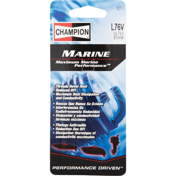 Champion L76V Copper Plus Marine Spark Plug 827-1 577472