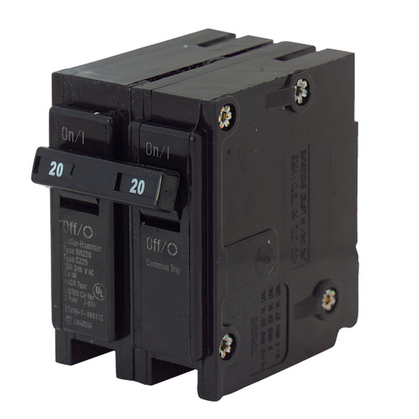 Eaton BR 20A Double-Pole Standard Trip Circuit Breaker BR220