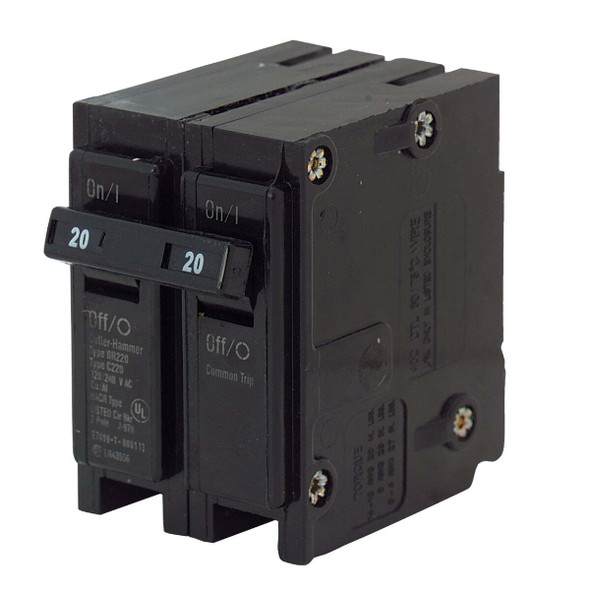 Eaton BR 20A Double-Pole Standard Trip Circuit Breaker BR220