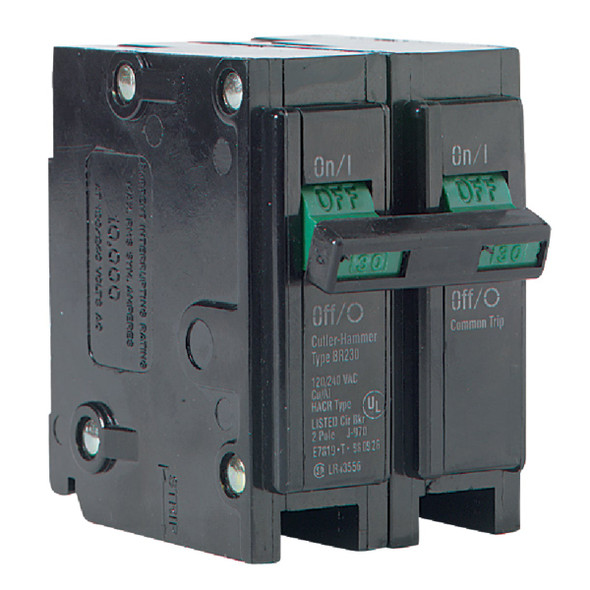 Eaton BR 30A Double-Pole Standard Trip Circuit Breaker BR230