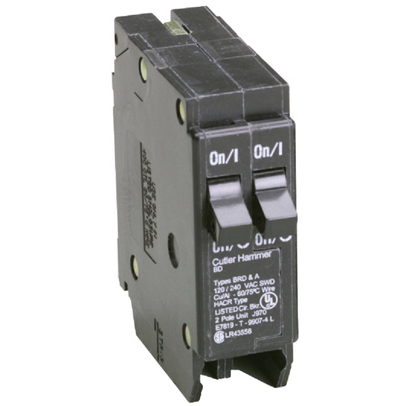 Eaton BD 15A/20A Double-Pole Standard Trip Duplex Circuit Breaker BD1520