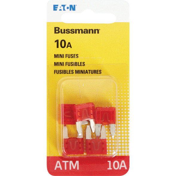 Bussmann 10A 32V ATM Blade Mini Automotive Fuse (5-Pack)
