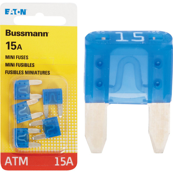 Bussmann 15A 32V ATM Blade Mini Automotive Fuse (5-Pack) BP/ATM-15-RP