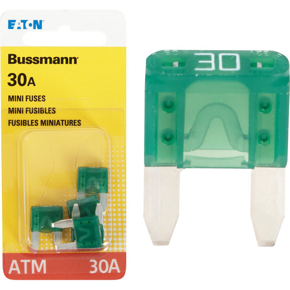 Bussmann 30A 32V ATM Blade Mini Automotive Fuse (5-Pack) BP/ATM-30-RP Bussmann 30A 32V ATM Blade Mini Automotive Fuse (5-Pack) BP/ATM-30-RP