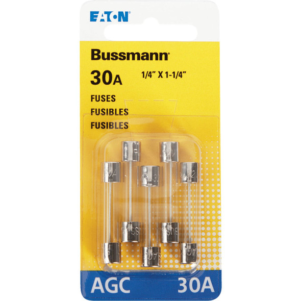 Bussmann 30A 32V Glass Tube Automotive Fuse (5-Pack) BP-AGC-30-RP 570983