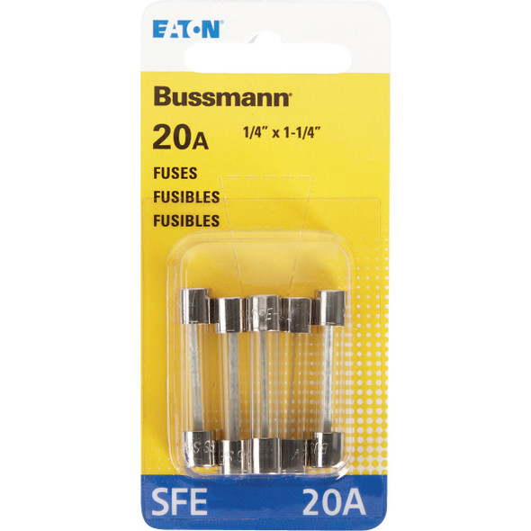 Bussmann 20A 32V SFE Glass Tube Automotive Fuse (5-Pack)