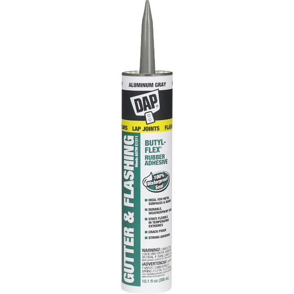 DAP BUTYL-FLEX 10.1 Oz. Gutter & Flashing Sealant, Aluminum Gray 7079818188