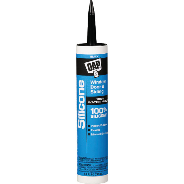 DAP 9.8 Oz. Window, Door & Siding Silicone Sealant, Black 7079808642