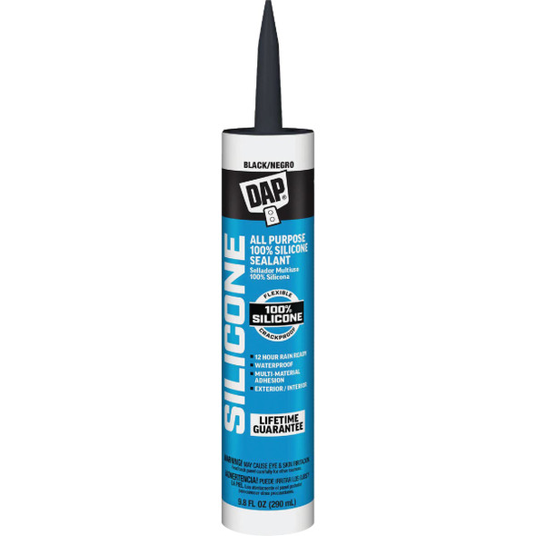 DAP 9.8 Oz. Window, Door & Siding Silicone Sealant, Black 7079808642