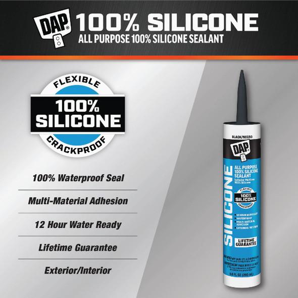 DAP 9.8 Oz. Window, Door & Siding Silicone Sealant, Black 7079808642 778494
