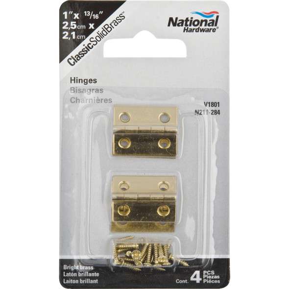 National Hardware 1 In. x 13-16 In. Medium Clear Coat Decorative Hinge N211-284 215813