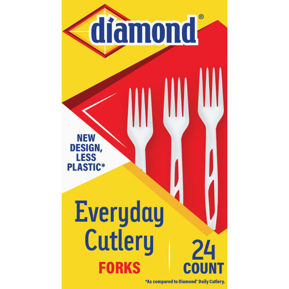 Diamond Heavy-Duty Plastic Forks (24-Count BX) 4142636047