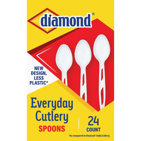 Diamond Heavy-Duty Plastic Spoons (24-Piece BX) 4142636044