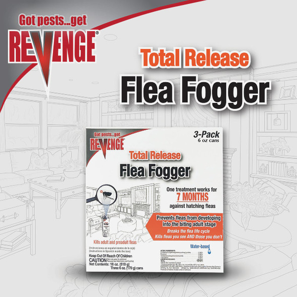 REVENGE Total Release 6 Oz. Indoor Flea Fogger (3-Pack) 4613 764108