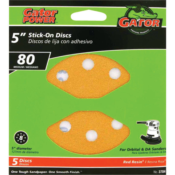 Gator Blade 5pk 5" 80g Sanding Disc 3704