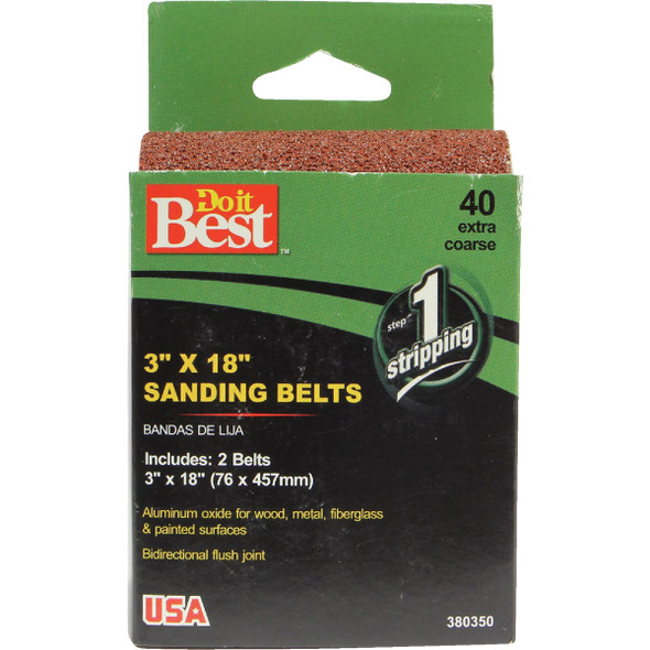 Do it Best 3 In. x 18 In. 40 Grit Heavy-Duty Sanding Belt (2-Pack) Belt3x181pk36