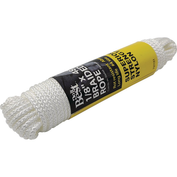 Do it Best 1-8 In. x 48 Ft. White Braided Nylon Packaged Rope 737151 737151
