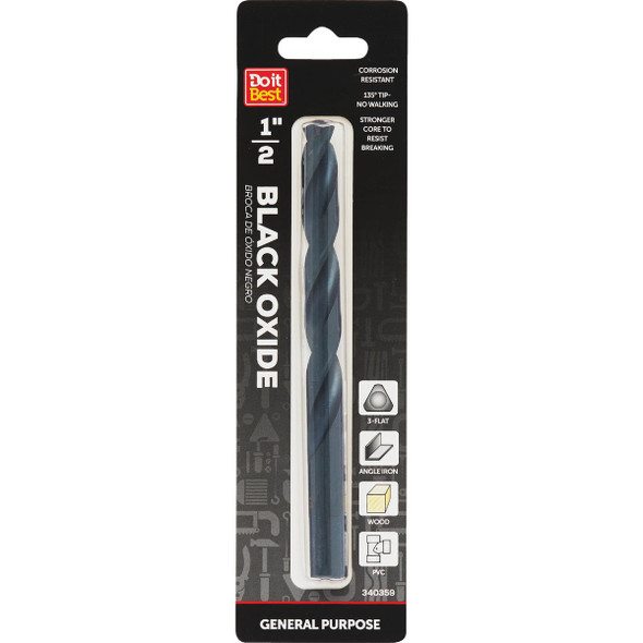 Do it Best 1/2 In. Black Oxide Drill Bit QJDIB-DB-032