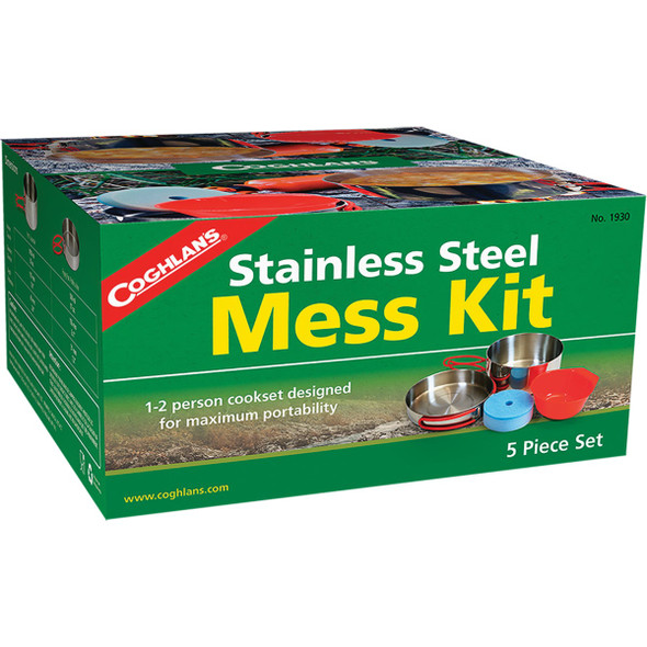 Coghlans 5-Piece Stainless Steel Mess Kit with Cover 1930