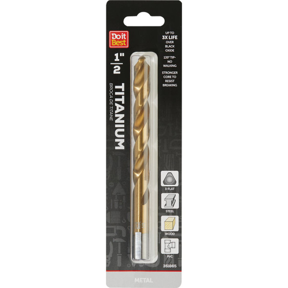 Do it Best 1/2 In. Titanium Drill Bit QJDIB-DB-016