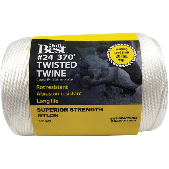 Do it Best #24 x 370 Ft. White Nylon Twisted Twine 301667