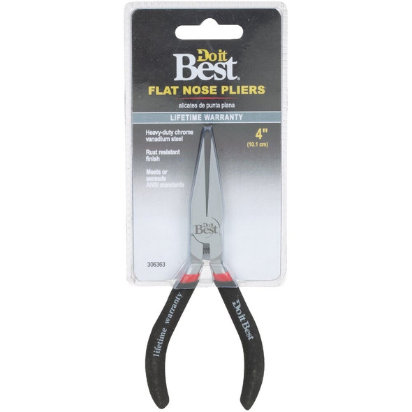 Do it Best 4 In. Flat Long Nose Pliers 306363 306363